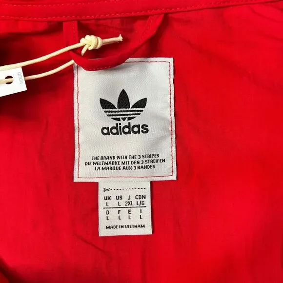 Adidas Originals Mens Large Hooded C Windbreaker Jacket Retro Colorblock